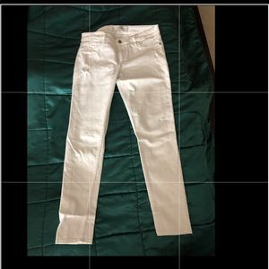 Women straight white jeans